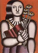 Fernard Leger The Woman hold flower oil